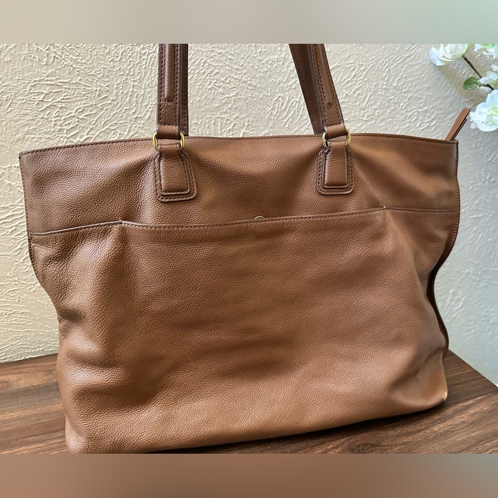 Fossil Brown Leather Tote